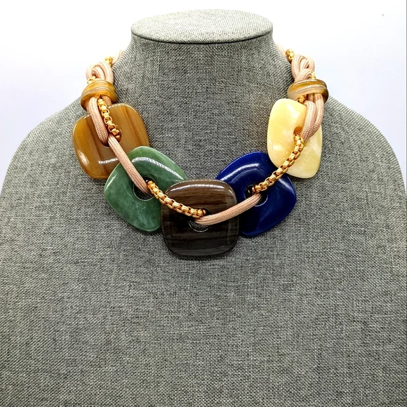 Chico's Geometric Chunky Victoria Necklace - Picture 2 of 4